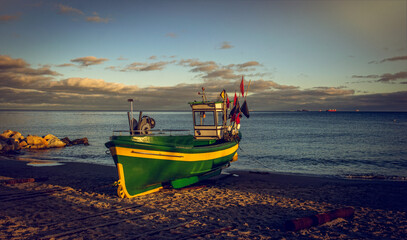 Fishing boat on the Baltic Sea coast