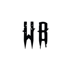 WB monogram logo design letter text name symbol monochrome logotype alphabet character simple logo