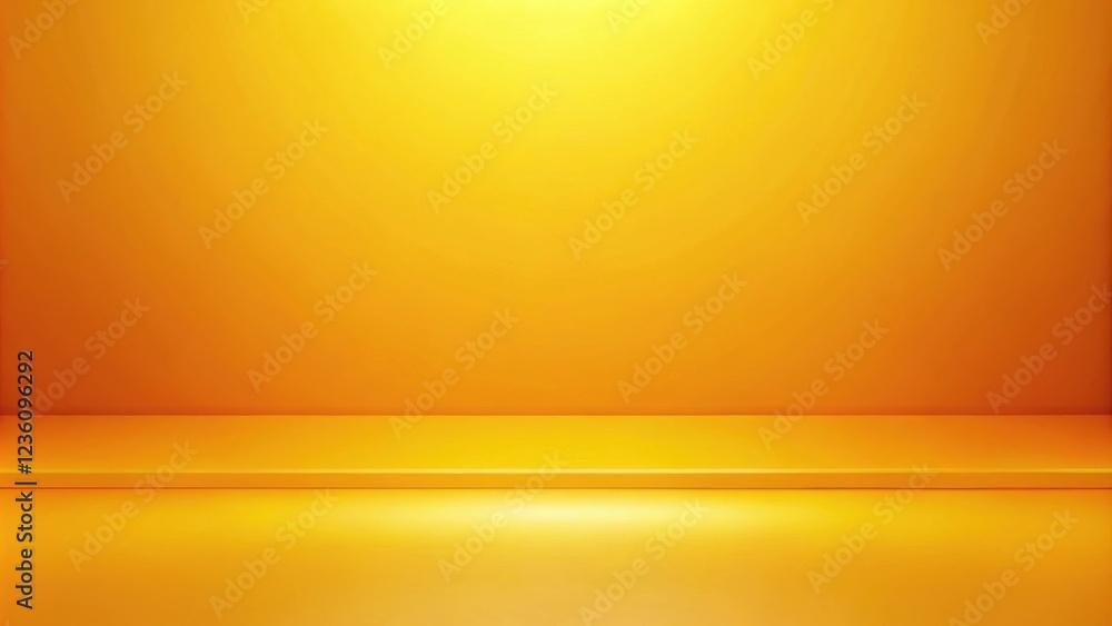 Poster Simple Minimalist Yellow Shelf Background for Product Display