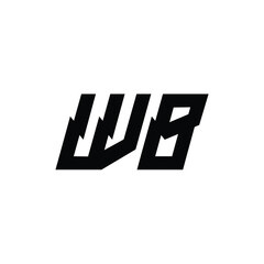 WB monogram logo design letter text name symbol monochrome logotype alphabet character simple logo