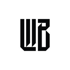 WB monogram logo design letter text name symbol monochrome logotype alphabet character simple logo