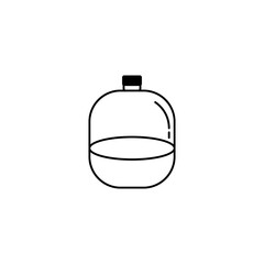 Plastic water bottle vector line art icon