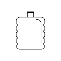 Simple plastic water bottle vector line art icon