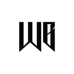 WB monogram logo design letter text name symbol monochrome logotype alphabet character simple logo