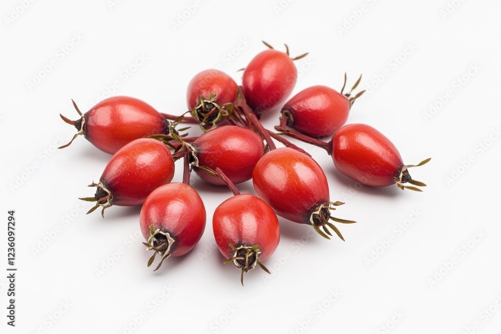 Poster a close-up shot of a group of red tomatoes arranged on a white surface