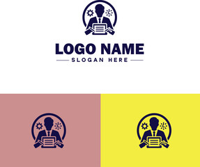 Resume Writing icon CV writing Curriculum vitae preparation Career document crafting flat logo sign symbol editable vector