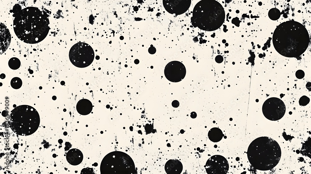 Leinwandbilder abstract background with dynamic black and white splatter paint droplet effects expressive modern te