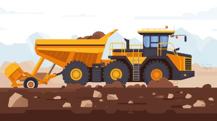 Obraz premium Heavy Construction Dump Truck at Work