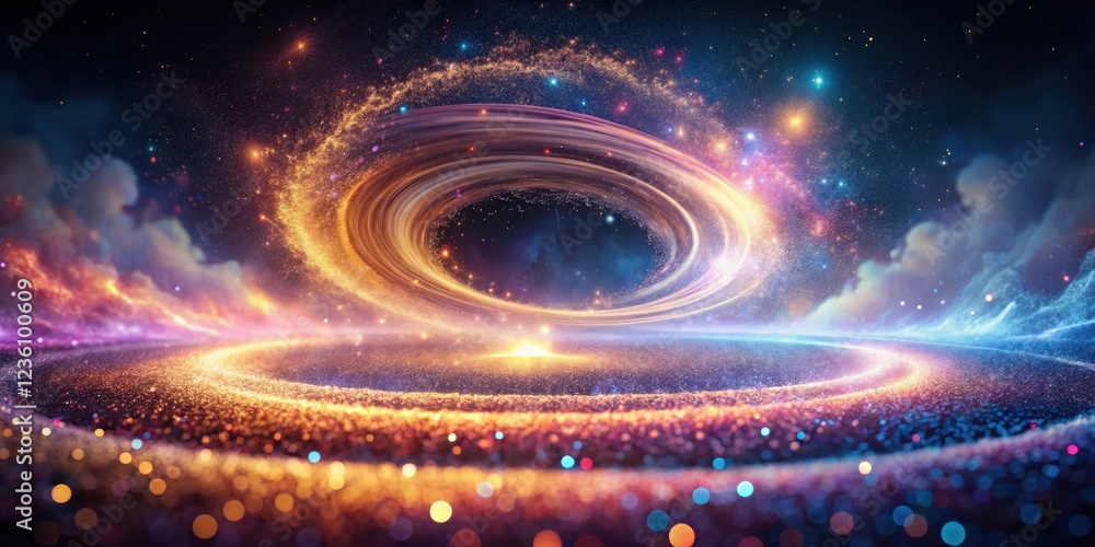 Aufkleber Cosmic Dust and Glowing Nebulae Create an Ethereal Vortex in the Vast Expanse of Space