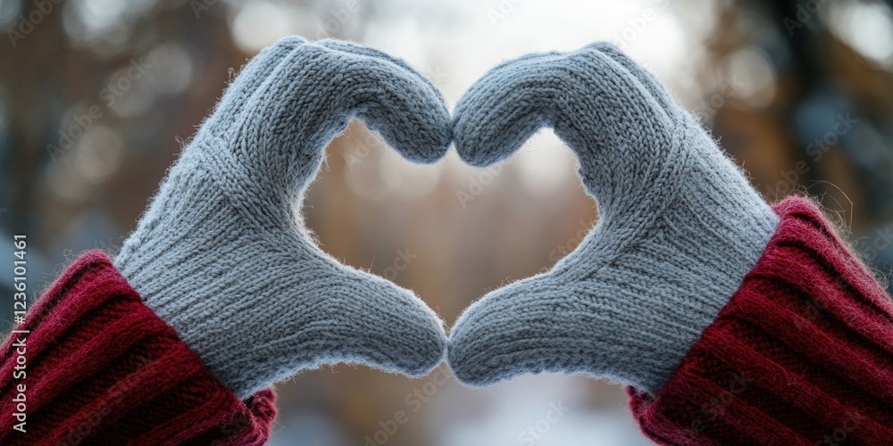 Poster a person creating a heart shape with their hands