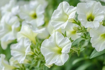 Obraz premium A detailed shot of multiple white flowers with intricate details