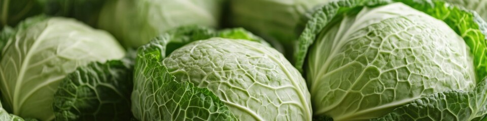 Fototapeta premium A close-up shot of a bunch of fresh cabbage, perfect for use in recipes or as a background element