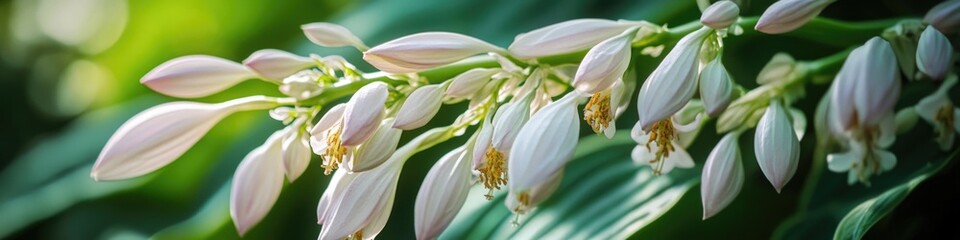 Fototapeta premium A close-up shot of white flowers on a plant, suitable for use in botanical or nature-themed contexts