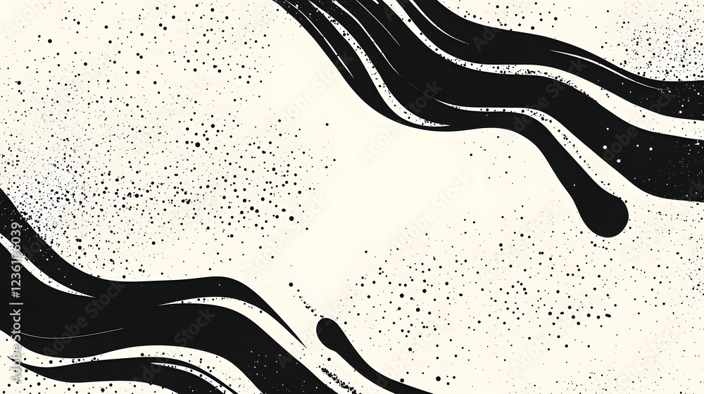 Aufkleber Abstract monochrome background with fluid dynamic shapes and flowing geometric lines and patterns  Minimalist modern and visually striking design with a captivating ethereal and emotive aesthetic