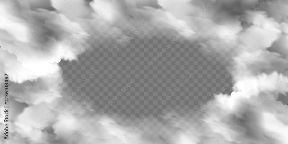 Canvas Prints frame of realistic fog or smoke with transparent special effect