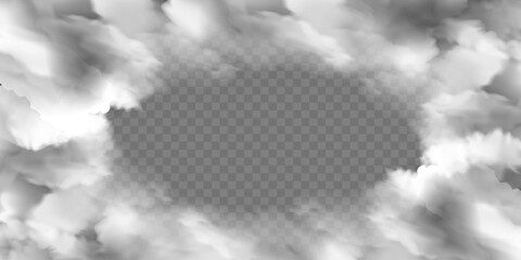 Frame of realistic fog or smoke with transparent special effect