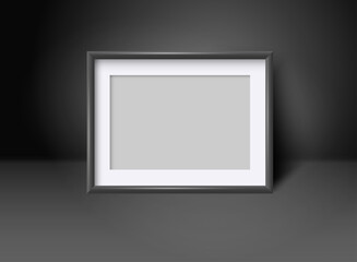 Rectangular blank frame in black interior