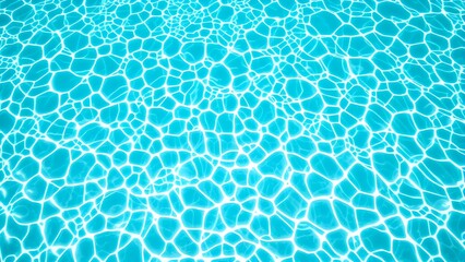Crystal-Clear Pool Water Surface with Sunlight Reflections
