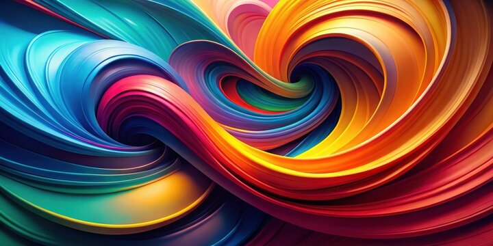 A vibrant abstract pattern of colorful swirling ribbons, creating a captivating visual of motion and fluidity.