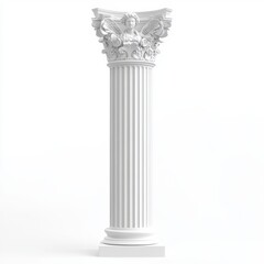 Fototapeta premium white model of a Greek column on white background