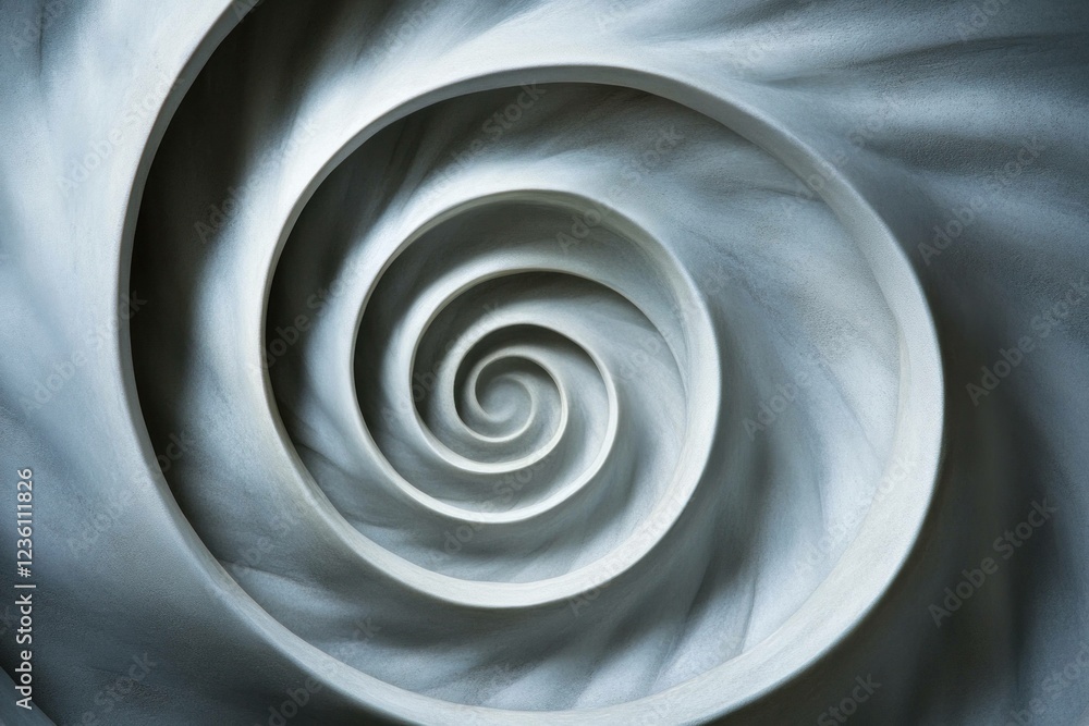 Aufkleber abstract spiral pattern with soft white and gray tones, symbolizing growth and harmony in design and