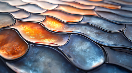 Abstract metallic scales texture background design