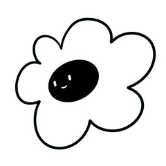 Happy Minimalist Flower Illustration