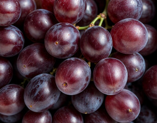 Fototapeta premium Close up of raw organic sweet red grapes background, wine grapes texture, Healthy fruits Red wine grapes background, top view