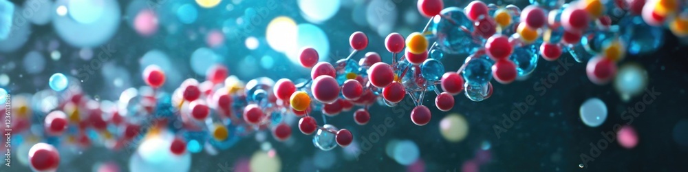 Poster a collection of colorful bubbles floating in mid-air