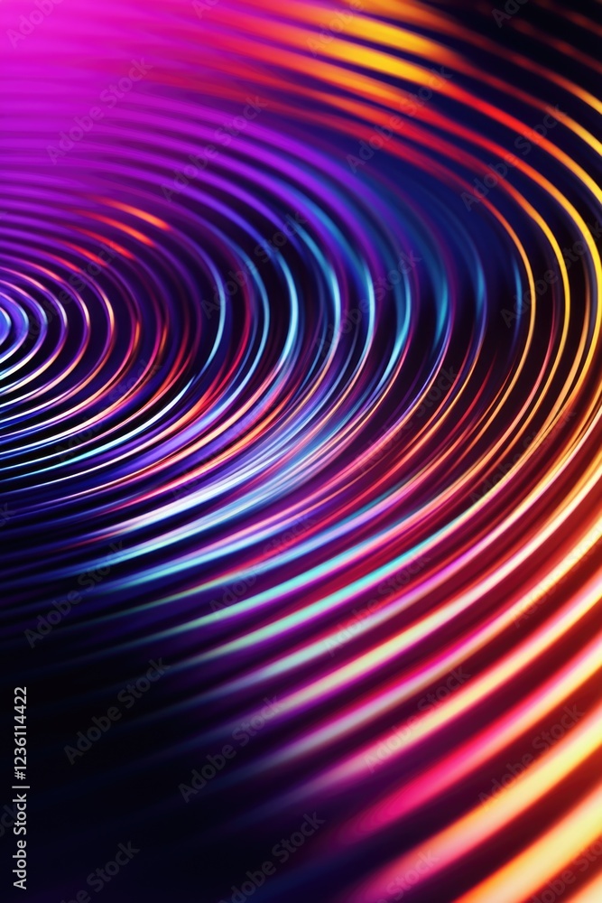 Poster Close-up shot of a vibrant circular design with intricate patterns and colors