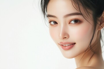 Obraz premium An Asian woman posing for a photo shoot, possibly for commercial or editorial use