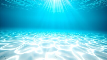 Tranquil Underwater Scene with Sunlight Rays Penetrating the Ocean
