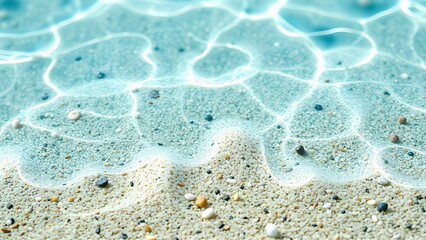 Underwater Sand with Sunlight Reflections and Gentle Ripples
