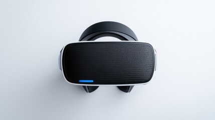 Naklejka premium Black Vr Headset on White Background
