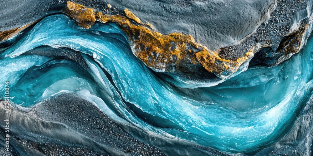Poster artistic, abstract image featuring dynamic, flowing colors that create a sense of movement and depth