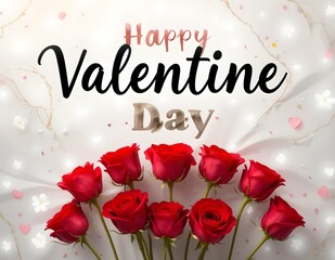 Obraz premium Valentine Day typography with white beautiful background.