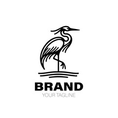 Heron Logo. Heron Logo Design. Heron Logo Brand. Heron Logo Vector Design Isolated on White Background