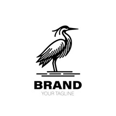Heron Logo. Heron Logo Design. Heron Logo Brand. Heron Logo Vector Design Isolated on White Background
