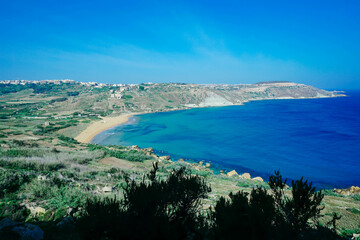 Naklejka premium マルタ島の美しい海と風景