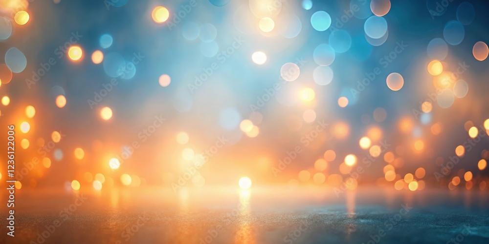Poster abstract background with defocused lights and a reflective surface