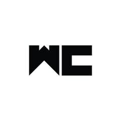 WC monogram logo design letter text name symbol monochrome logotype alphabet character simple logo
