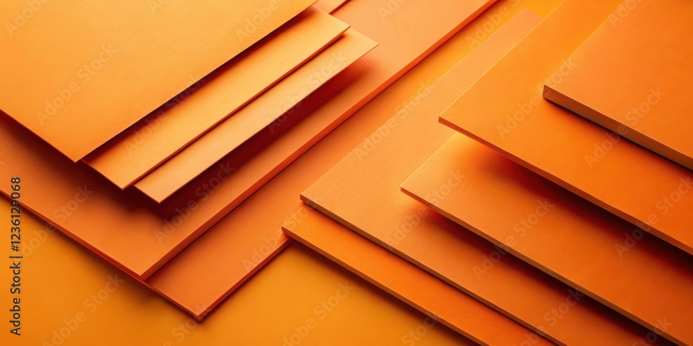 Aufkleber Abstract geometric pattern with overlapping orange rectangles, creating a visual symphony of color and form.