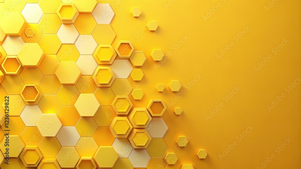 Aufkleber Abstract Background with a Hexagonal Pattern of Yellow and White Geometric Shapes