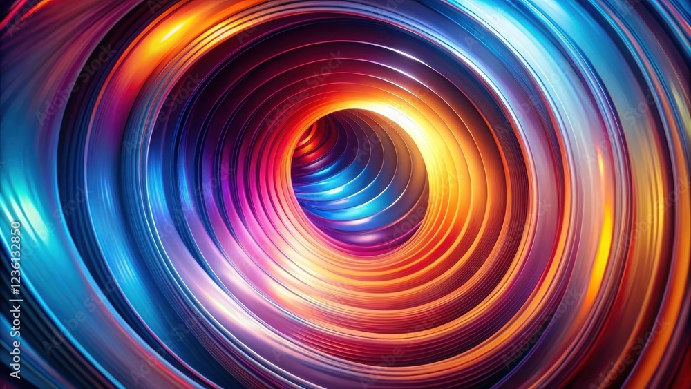 Fototapete A mesmerizing abstract composition featuring a swirling vortex of vibrant, iridescent hues, creating an illusion of depth and motion.