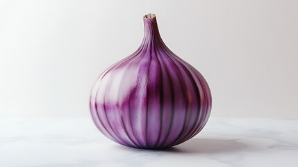 Fototapeta premium Single Red Onion Isolated Food Photography Fresh Vegetable