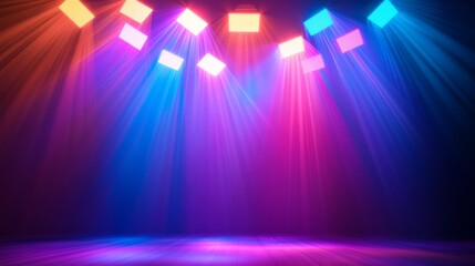 Obraz premium A brightly neon stage, beautiful background board