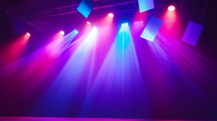 A brightly neon stage, beautiful background board