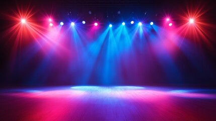A brightly neon stage, beautiful background board