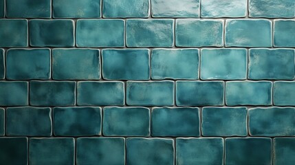 Bright turquoise tiles create a vibrant wall design in a contemporary setting
