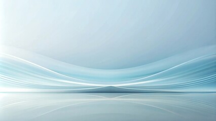 Naklejka premium Abstract Blue Gradient Background With Flowing Waves and Reflections